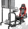 Anman Racing Simulator Cockpit(50mm Round Tube) with Red Seat L-Shaped Fit for Logitech G29 G920 G923 Support Thrustmaster Fanatec Gaming Stand(With Monitor Stand) Not Included Wheel Pedal Handbrake
