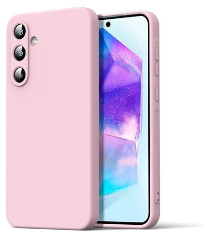 Byvuwiay Coque pour Samsung Galaxy A55 5G, Ultra Mince Premium Housse Souple en Silicone Liquide, Coque de Protection pour Samsung Galaxy A55 5G - Rose