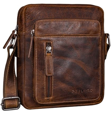 STILORD 'Dain' Umhängetasche Herren klein Leder Schultertasche Herrentasche zum Umhängen Herrenhandtasche Echt-Leder Crossbody Bag Ledertasche Vintage klein Echtleder