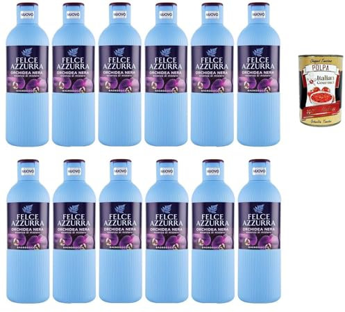 Paglieri Felce Azzurra Bagnodoccia Orchidea Nera, Schwarze Orchideen-Körperwäsche, Duschgel 12x 650ml + Italian Gourmet polpa 400g