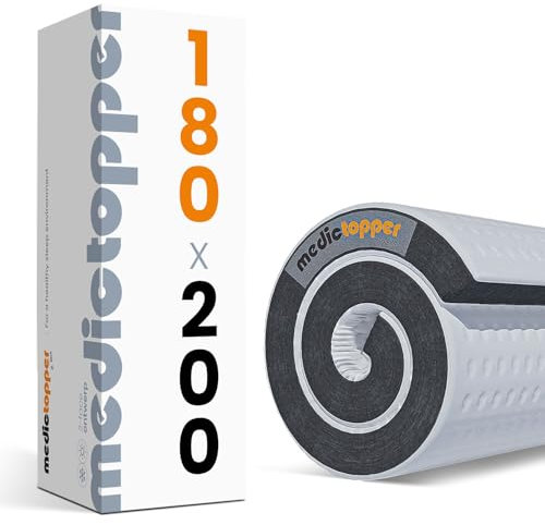 Medic Topper® - Topper 180x200 cm - Luxuriöse Topper-Matratzenauflage mit kühlendem Gel und Memory-Schaum für ultimativen Schlafkomfort und Rückenschmerzlinderung - Ideal für jedes Schlafzimmer