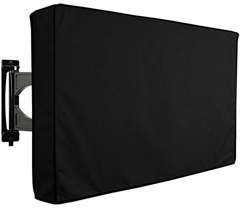 Outdoor Tv Cover,Outdoor Tv Enclosure,Tv Cover Outdoor TV Screen Dust Cover Black Television Set Water Proof Resistant Protect Bag 24 38 42 48 52 65inch(Black,50 52inch)