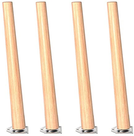 Lot de 4 pieds de meubles en bois de 65 cm, pieds de support coniques inclinés pour armoire, meuble TV, table de chevet, placard, pieds de rechange pour table de chaise