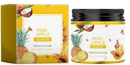 Körperpeeling Salt Body Scrub Peeling Gesicht Peeling Körper Natürlichen Ölen Feuchtigkeitsspendend Pflegend Eingewachsene Körner Totes Meer Salz Dead Skin Removal (Pine Apple, 120g)