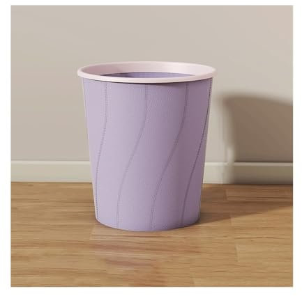 Huangj-0527 Poubelle Corbeille à Papier Ronde sans Couvercle à Jet Droit for Cuisines et cafés à Domicile en Plastique Violet Poubelle de Maison(Moyen)