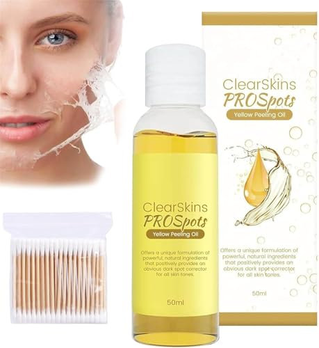 2024 Brightening Exfoliating Cleansing Oil, Yellow Peeling Oil, Exfoliating Cleansing Oil, Deep Cleansing Moisturizing, Yellow Peeling Oil for All Skin Types (1pcs, 10cm)