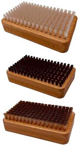 Snow-WaxX Base Brush Set Nylon, Horsehair und Cooper | Skibürsten Set | Ski | | Langlauf Alpin | Wachs | Belag | Made in Germany