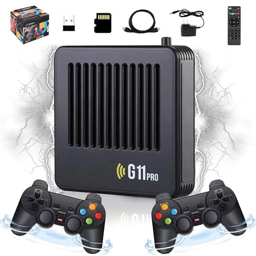 G11 Pro Retro Videospiel Konsole Spiel Stick,Eingebaute 44000 Spiele,40 Emulatoren,4k HDMI Game Box,2.4g Wireless Controllern,Portable Plug and Play Gaming Konsole,Geschenk für Männer,Ehemann (128G)