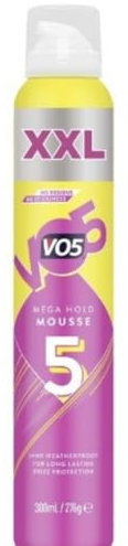 VO5 Mega Hold Mousse XXL 300ml – Extra Volume & Long-Lasting Hold