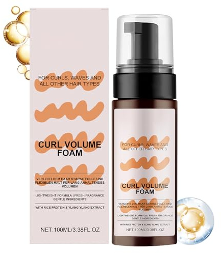 Haarschaum, Volumizing Styling, Anti-Frizz Curl Definer, Moisture-Enhancing Formula for Curly & Wavy Hair, Lightweight Hold Home Use, Men & Women Haircare and more