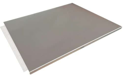 GIEMME Surface de travail inox 40 x 40 cm avec bord avant de 2 cm et tapis antidérapant – Idéale pour pétrir et étaler la pâte