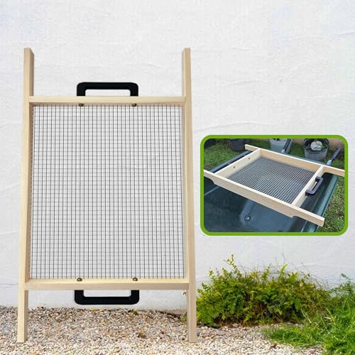 Soil Sifter Large, Garden Rock Sifter, Garden Sifter for Sifting Soil, Worm, Leaves, Loam Soil, Sand and Gravel, Suitable for Wheelbarrow and Handheld