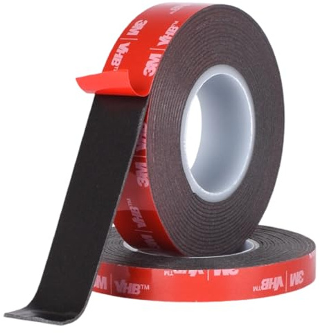 GJKLO 2 pièces Ruban Adhésifs Double Face Extra Fort, scotch double face, 3m, Imperméable et Ultra Résistant aux Hautes Températures Colles Adhesif pour Bureaux, Maison, DIY, Extérieur