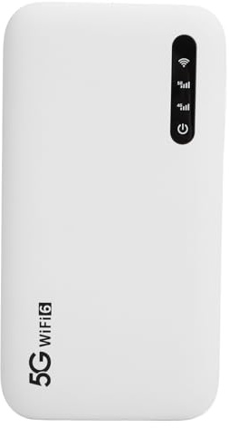 HELEVIA Hotspot Mobile WiFi 6 5G, Router WiFi Portatile Ad Alta velocità con Slot per Scheda SIM, Supporto per 16 Dispositivi, Batteria da 6100 mAh, per Tablet da Viaggio
