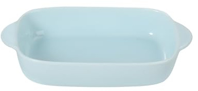 Casserole Dish for Oven – Small Deep Porcelain Ceramic Baking Dish for 1 Person – Rectangular Lasagna Pan with Handles for Baking, Roasting & Serving – Microwave & Dishwasher Safe – Blue