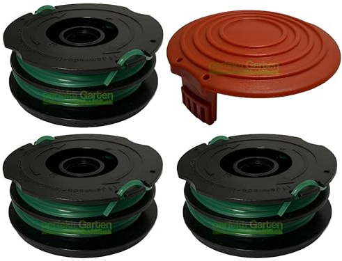 3X Fadenspule + Kappe kompatibel mit Black&Decker GL 710 701 716 720 741 DF-80-BKP Motorsense
