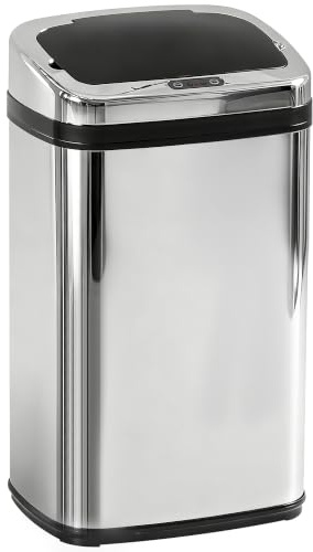 HOMCOM Poubelle de Cuisine Automatique 30L en Acier Inoxydable Argent