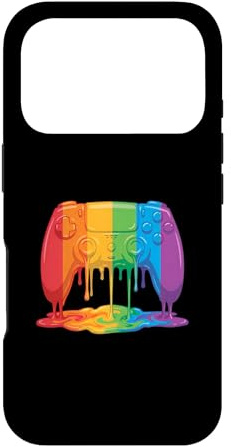 Custodia per iPhone 17 Pro Gocciolante Paint Rainbow Controller - Gioco