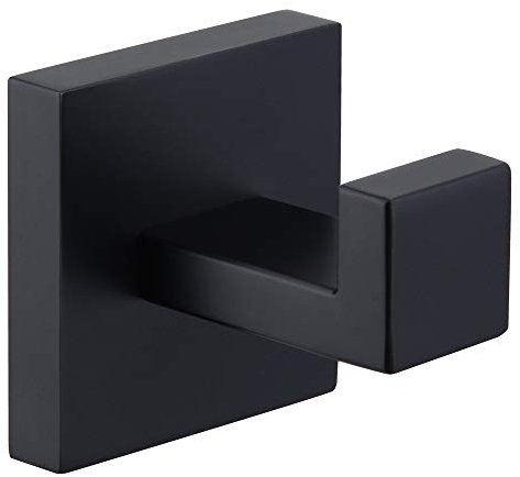 Handtuchhaken Matt Schwarz, Winkel Einfach SUS304 Edelstahl Garderobenhaken Handtuchhalter Modern Industrie Stil Badezimmer Wandhaken