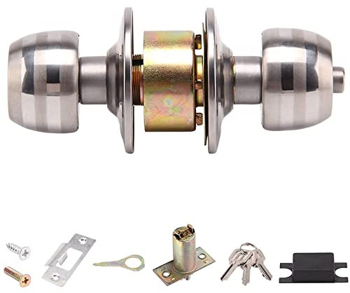 DHOUTDOORS Door Knob with Key Stainless Steel Handle Door Lock Set Passage Entrance