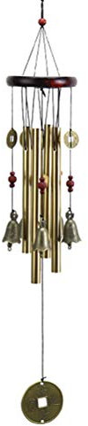 Vosarea Metall Windspiele Klangspiel mit Glocken Anhänger Feng Shui Deko Hänger Fensterhänger für Draußen Garten Balkon Dekoration