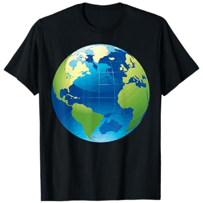 Globus Weltkarte Planeten Erde Blau Grün Entwurf T-Shirt