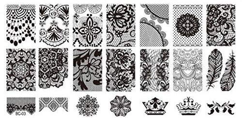 Vektenxi Premium Quality Lace Stamper Nails Art Stamp Stamping Nail Template Flowers Image Printer Plate
