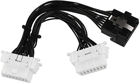 Futheda OBD II OBD2 1 à 2 Connecteur de câble de Voiture 16 Broches, rallonge répartiteur 1 x mâle et 2 x Femelle, Adaptateur de câble de rallonge Auto 15 cm