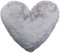 Brandsseller Herz-Kissen aus Plüsch 40x30 cm – Kuscheliges Dekokissen, Romantisches Geschenk zum Geburtstag, Valentinstag oder Muttertag – Weiches Zierkissen für Sofa, Bett und Reisen - Hellgrau