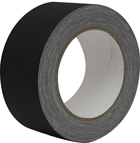 WELSTIK Schwarz gewebeklebeband, Gaff Tape aus reiner Baumwolle, 50 mm x 25 m, mattes Panzerklebeband
