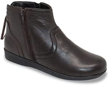 Chums Ladies Wide Fit Thermal Boots Twin Zip Fastening Warm with Generous Fit Soft Fleece Lining Durable Sturdy Outsole Brown 6 UK