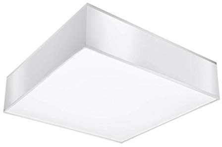 SOLLUX lighting Horus 55 Quadratische Deckenleuchte - Wohnzimmer Lampe Schlafzimmer Leuchte Esszimmer - Lampe für Flur aus 1 x 60 W aus PVC in Weiß 55 x 55 x 11 cm