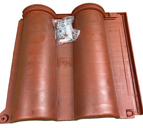 EINSIDE Plastic Double Wave Terracotta Roof Tiles Pack of 17 = 1.95 sqm