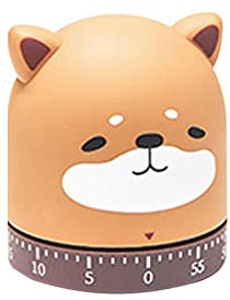 Amusingtao Minuteur de cuisine mécanique - Cadran à ressort de 60 minutes - Rotation à 360° - Cochon Shiba Inu - Chat - Renard - Outil de gestion du temps pour l'apprentissage de la cuisine