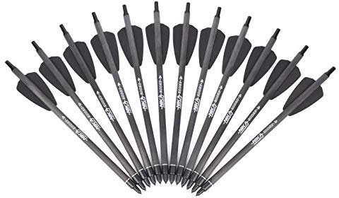 NIKA ARCHERY 7,5 Zoll Armbrustschrauben Carbonpfeile mit 2 Flügeln für Cobra System R9 Bogenjagd, 12er Pack