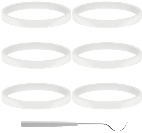 PODCAY 6 PCS Rubber Gaskets 10cm Sealing Gaskets White O-Ring Replacement Parts for Ninja Blender BL480 BL680 BL910 CT680