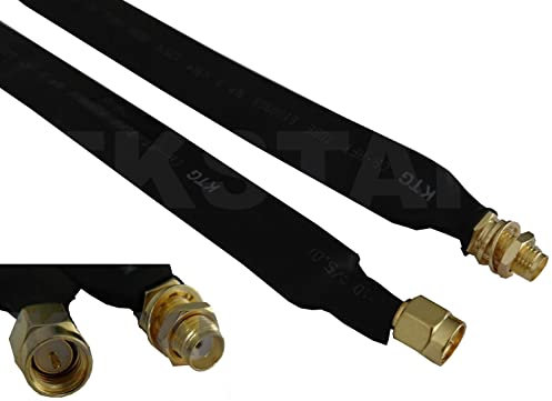 2 x 30cm Twin SMA Fensterdurchführung Fenster Flach Kabel Adapter SMA Stecker auf SMA Buchse für MIMO LTE Antenne 800Mhz, 1800Mhz, 2600Mhz, 50ohm (1-Paar)