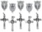 Caritas et Fides Italienisches Rosenkranz-Bastelset für 5 Rosenkränze – katholisches Rosenkranz-Set mit 3,8 cm St. Benedikt-Kruzifix und 2,5 cm Miraculous-Medaillen-Rosenkranz in der Mitte, Packung