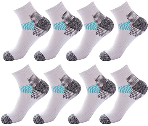 Tlynsnil Kompressionsstrümpfe für Damen und Herren 8 Paar, Kompressionssocken, Sportsocken, Plantarfasziitis, Fußgewölbeunterstützung,Laufen, Fitnessstudio, Anti-Müdigkeit