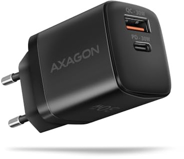 AXAGON ACU-PQ30 Ladegerät QC3.0, 4.0/AFC/FCP/PPS/Apple + PD USB-C, 30W - schwarz