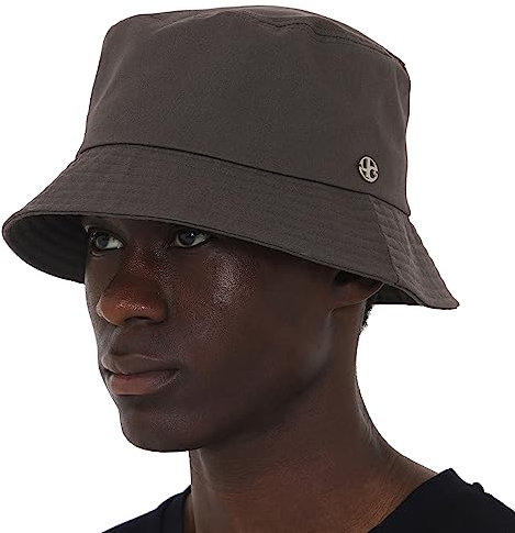 UNDERCONTROL Extra Large Oversized XXL Mega Bucket Hat for Big Head Hand Stitched Steel Label Plain Solid Color Unisex Plus Size Korean UV Protect Sun Hat (Charcoal)