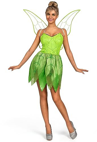 Spooktacular Creations Robe de Conte de Fées Verte pour Femme avec Ailes Ensemble de Costume pour Adulte Halloween Dress Up Party Cosplay-M