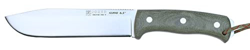 Joker Überlebensmesser Nomad 6.5 CV137, mit Micarta-Canvas-Griff, 16,5 cm Klinge, schwarze Lederscheide, Werkzeug für Angeln, Jagd, Camping und Wandern