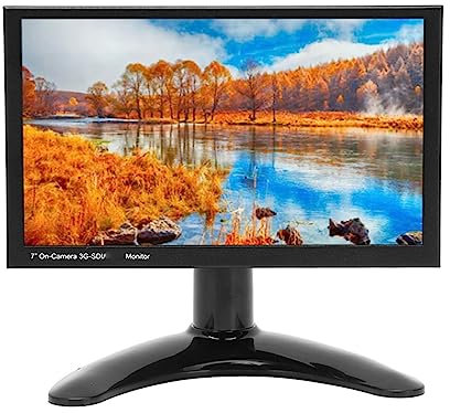 Bewinner 7 Inch LCD On Camera Monitor, Full HD 1024xRGBx600 Dots On Camera Field Monitor, Daylight Visibility, 3G SDI HDMI, Portable Small On Camera Monitor For Broadcast, TV, Film (UK