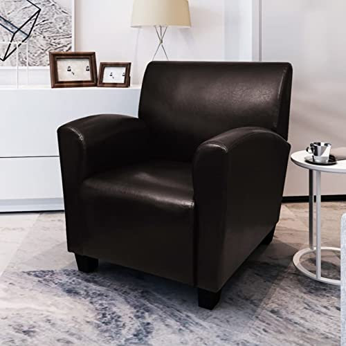 Homgoday Sessel Fernsehsessel Relaxsessel Loungesessel Fernsehsessel Ruhesessel Einzelsofa Lesesessel TV-Sessel Einzelsessel für Wohnzimmer Schlafzimmer Dunkelbraun Kunstleder