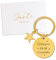 1Pc Porte Clé Collègue Cadeau Porte Clef Départ Retraite Remerciement Anniversaire Noël Travail Amitié pour Amie Fille Femme avec Enveloppe Carte Voeux (Doré)