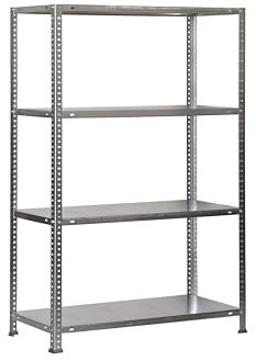 PROREGAL Schraubregal Panda MID | HxBxT 150x110x30cm | Fachlast 90kg | Verzinkt | Regal Standregal Werkstattregal Lagerregal Kellerregal