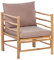 Beliani Fauteuil de Jardin Moderne Rustique en Bambou avec Dossier et Coussins Extérieur Taupe Cerreto