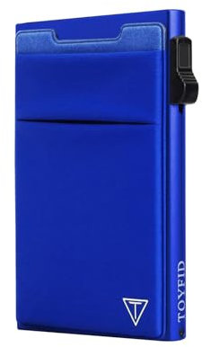 TOYFID Minimalistische Brieftasche-RFID-Schutz-Kartenhalter-Pop up Geldbörse-Schlankes Kreditkartenetui mit Münzfach(1pcs
