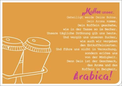 Hanra Postkarte mit dem Gebet: Kaffee unser, Spruch, Lustig, Postkarte, Gute Laune, Geburtstag, Geschenkkarte 10,5x14,8 cm